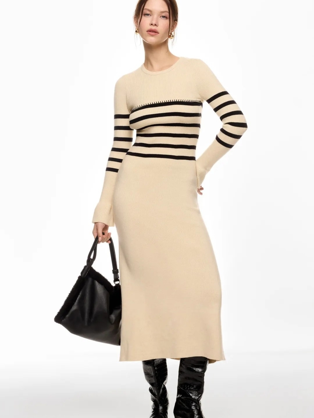 MON RENN RHYTHM STRIPE MIX DRESS SIZE M MSRP $219